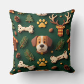 Rustic Woodland Throw Pillow – Cozy Lodge Pet クッション (裏面)