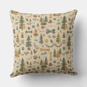 Rustic Woodland Throw Pillow – Lodge‑Inspired Pet クッション (裏面)