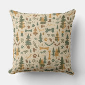 Rustic Woodland Throw Pillow – Lodge‑Inspired Pet クッション (正面)