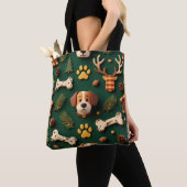 Rustic Woodland Tote Bag – Lodge‑Inspired Pet トートバッグ (クローズアップ)