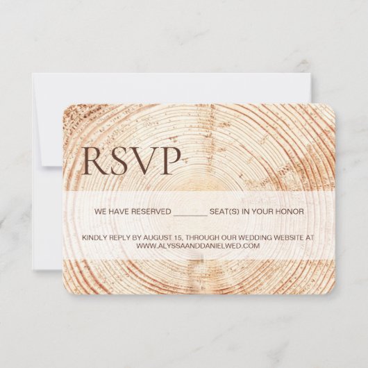 Rustic Woodland tree bark RSVP reserved Seating (正面)
