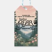 Rustic Woodland Vintage Baby Bear Shower ギフトタグ (正面)