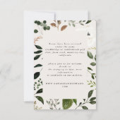 Rustic Woodland Wedding Details Card with Antlers セーブザデート (裏面)