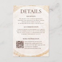 Rustic Woodland Wedding Details Card with QR code エンクロージャーカード