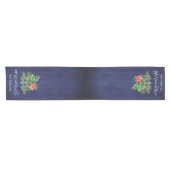 Rustic Woodland Whimsical Mushrooms Christmas ショートテーブルランナー (横)