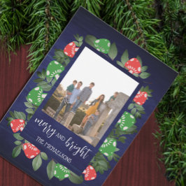 Rustic Woodland Whimsical Mushrooms Christmas シーズンカード