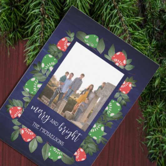 Rustic Woodland Whimsical Mushrooms Christmas シーズンカード