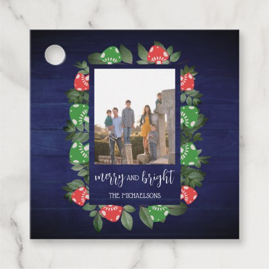 Rustic Woodland Whimsical Mushrooms Christmas フェイバータグ (正面)