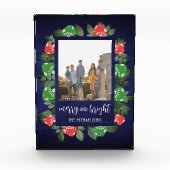 Rustic Woodland Whimsical Mushrooms Christmas フォトブロック (正面)