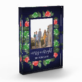 Rustic Woodland Whimsical Mushrooms Christmas フォトブロック (左)