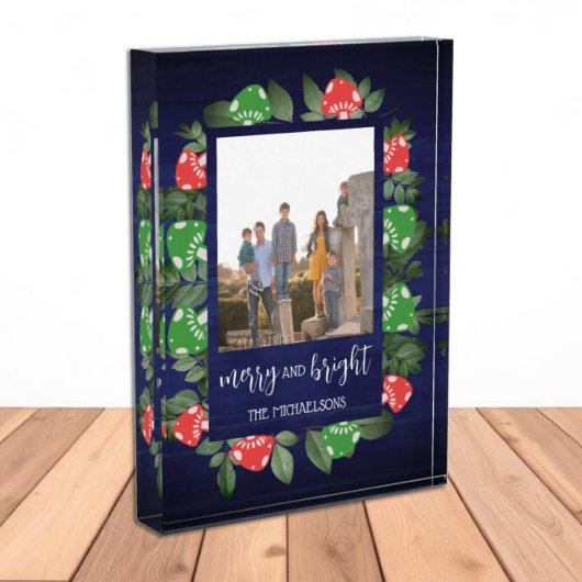 Rustic Woodland Whimsical Mushrooms Christmas フォトブロック