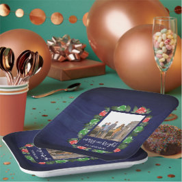 Rustic Woodland Whimsical Mushrooms Christmas ペーパープレート