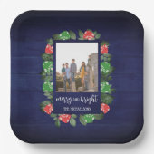 Rustic Woodland Whimsical Mushrooms Christmas ペーパープレート (正面)