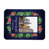 Rustic Woodland Whimsical Mushrooms Christmas マグネット (横)