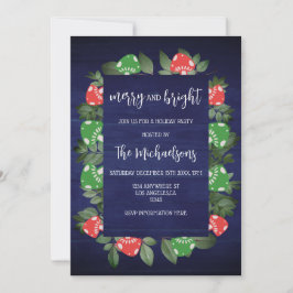 Rustic Woodland Whimsical Mushrooms Christmas 招待状