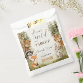 Rustic Woodland Young Wild and Three 3歳の誕生日 フェイバーバッグ (封をした状態)