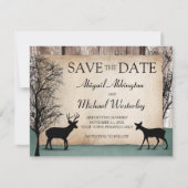 Rustic Woodsy Deer Save the Date Cards セーブザデート (正面)