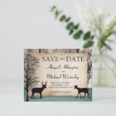 Rustic Woodsy Deer Save the Date Cards セーブザデート (スタンド正面)