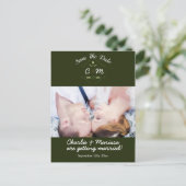 Rustic Wreath Forest SAVE THE DATE 写真ポストカード 案内ポストカード (スタンド正面)