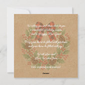 Rustic Wreath Red Black Checkered Bow Holiday Card シーズンカード (裏面)