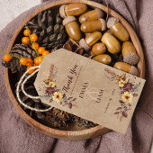 Rustic Yellow & Burgundy Fall Floral Wedding Favor ギフトタグ