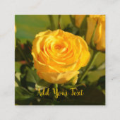 Rustic Yellow Rose Custom Text エンクロージャーカード (正面)