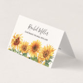 Rustic Yellow Sunflower Garden Folded 名刺 (正面)