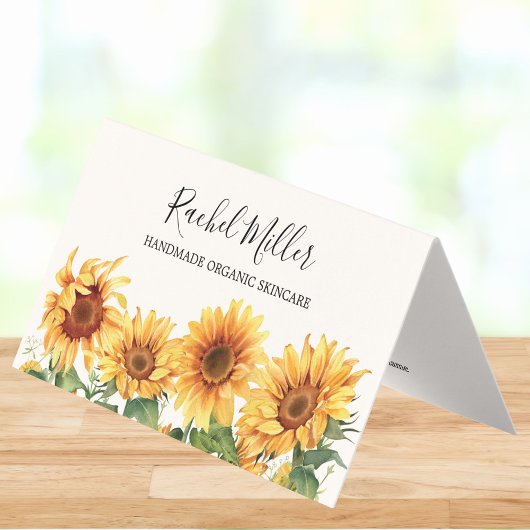 Rustic Yellow Sunflower Garden Folded 名刺