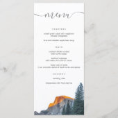 Rustic Yosemite Half Dome Sunset Wedding メニュー (正面)