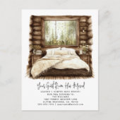 Rustic Your Guest Room Has Moved Watercolor House  案内ポストカード (正面)