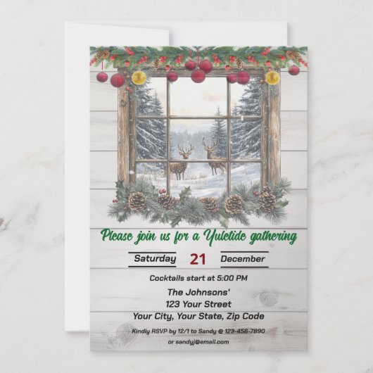 Rustic Yuletide Christmas Gathering 招待状 (正面)