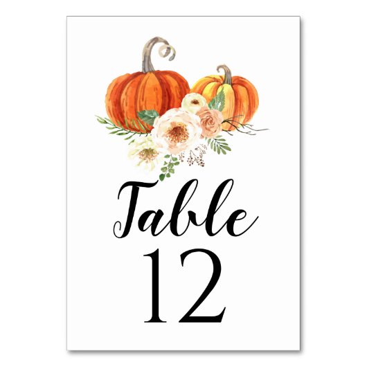 Rustica Pumpkinテーブルカ結婚ードのテーブル番号 テーブルナンバー (正面)
