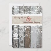 Rusticanaの木製の羊皮紙の結婚式招待状 招待状 (裏面)