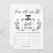 RusticHow Old Was the Brideブライダルシャワーゲーム エンクロージャーカード (正面/裏面)