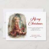 Rusticmode Little Girl Awaits Santa Digital   シーズンカード (正面)