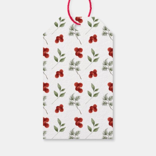 RusticWinterクリスマスガールベビーシャワー招待状 ギフトタグ (裏面)