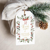 RusticWinterクリスマスガールベビーシャワー招待状 ギフトタグ
