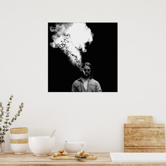 Rustin Cohle from True Detective喫煙a Casco ポスター (キッチン)