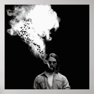 Rustin Cohle from True Detective喫煙a Casco ポスター