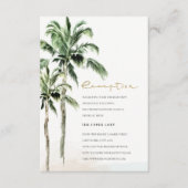 Rustique Tropical Beach Palm Tree Réception de Mar エンクロージャーカード (正面)