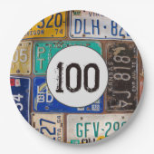 Rustyライセンスプレート100誕生日 ペーパープレート (正面)