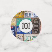 Rustyライセンスプレート101番目の誕生日紙吹雪 コンフェッティ (スモール正面)