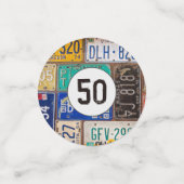 Rustyライセンスプレート50番目の誕生日紙吹雪 コンフェッティ (スモール正面)