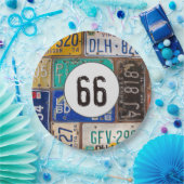 Rustyライセンスプレート66誕生日 ペーパープレート (パーティー)