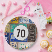 Rustyライセンスプレート70誕生日 ペーパープレート (パーティー)