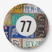 Rustyライセンスプレート77誕生日 ペーパープレート (正面)