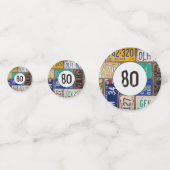 Rustyライセンスプレート80番目の誕生日紙吹雪 コンフェッティ (正面)