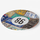 Rustyライセンスプレート86誕生日 ペーパープレート (アングル)