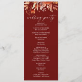 Rusty Burgundy Brown Floral Flower Wedding プログラム (裏面)