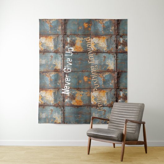 Rusty Metal Industrial 2 Text タペストリー (インサイチュ)